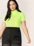 Plus Neon Lime Mock Neck Tee